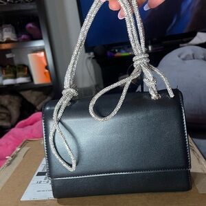 House Of Harlow Black handbag with silver sparkling strap NWT